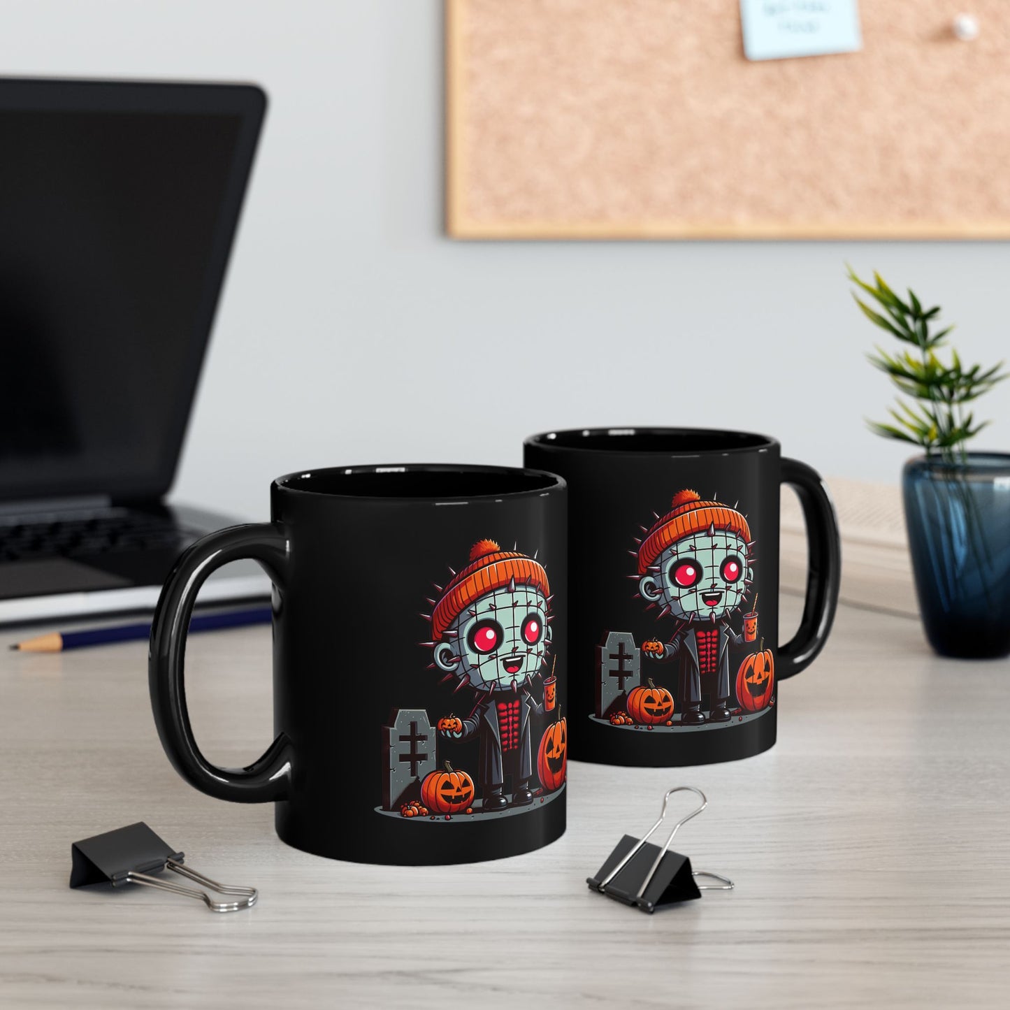 Little Pinhead Halloween Black Mug (11oz)