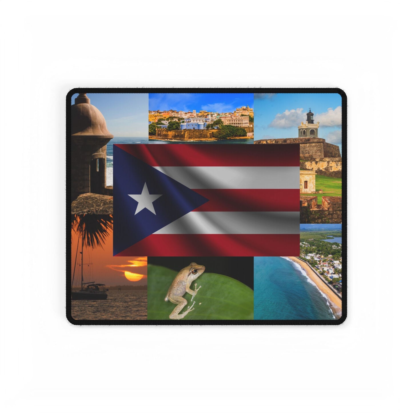 Puerto Rico Flag & Attractions PC Mouse Pad: Island Pride for Your Desk