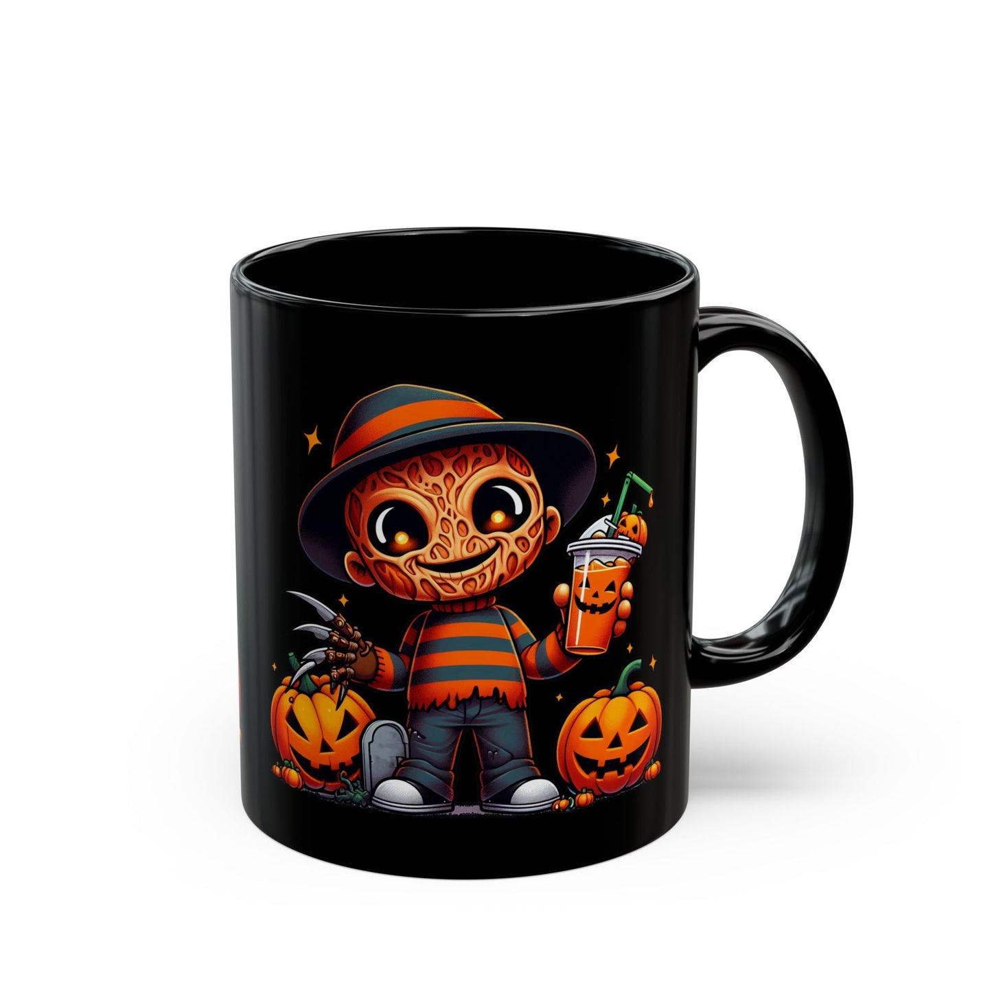 Little Freddy Halloween Black Mug (11oz)