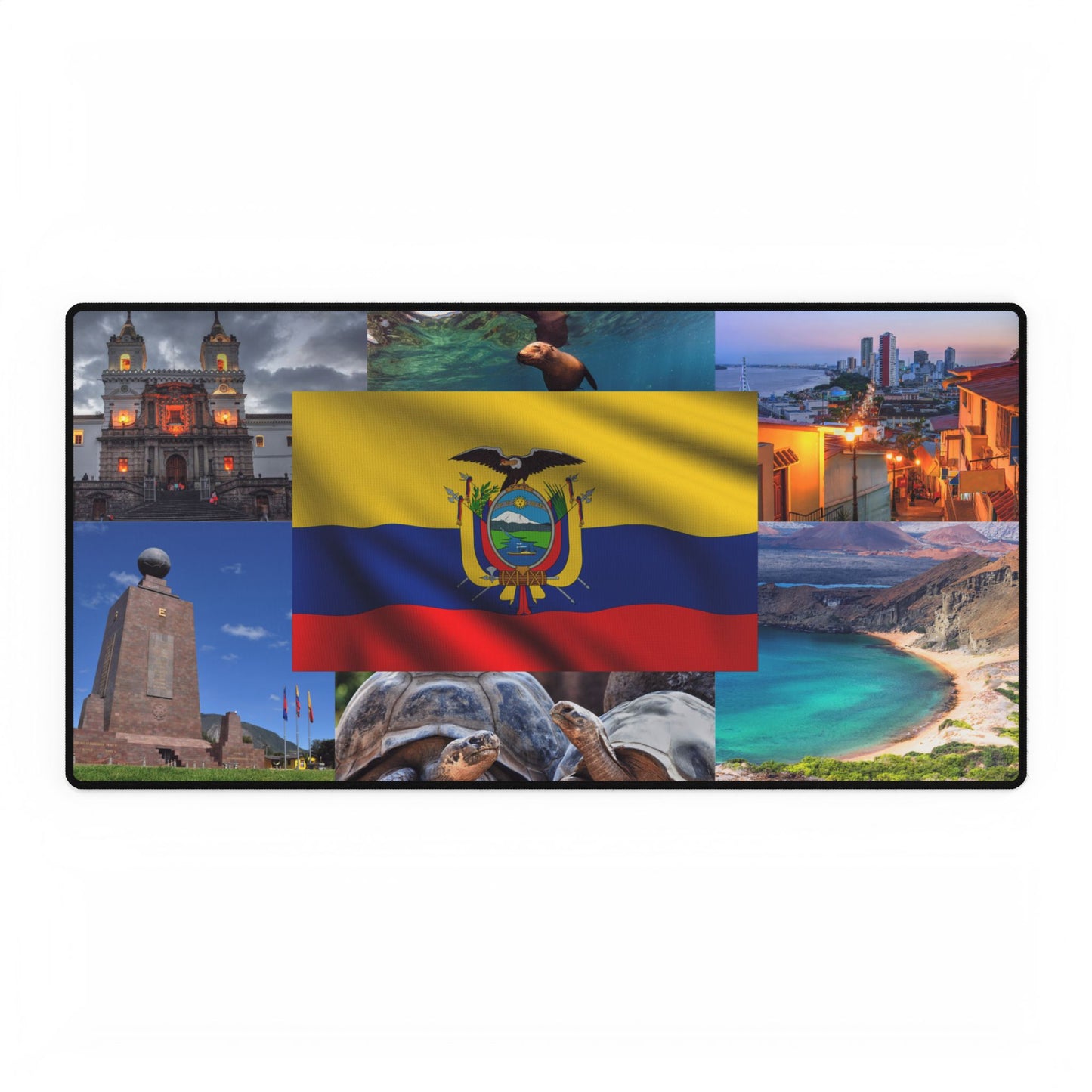 Ecuador Flag & Attractions PC Mouse Pad: Celebrate Ecuador in Style