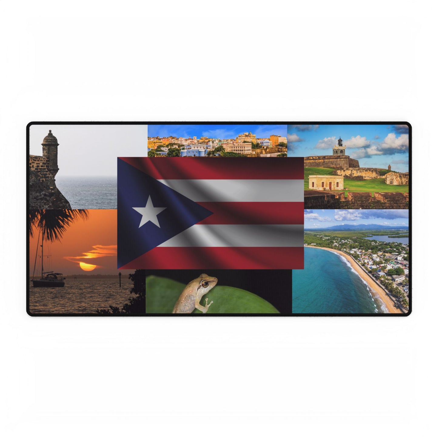 Puerto Rico Flag & Attractions PC Mouse Pad: Island Pride for Your Desk