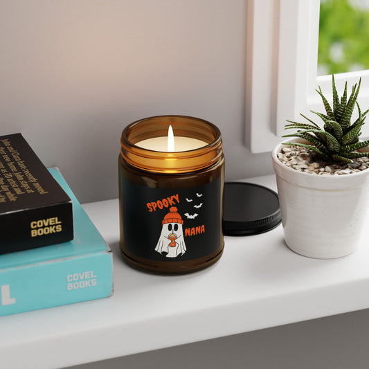 Spooky Nana Scented Soy Candle (Multi-Size, Amber Jar)