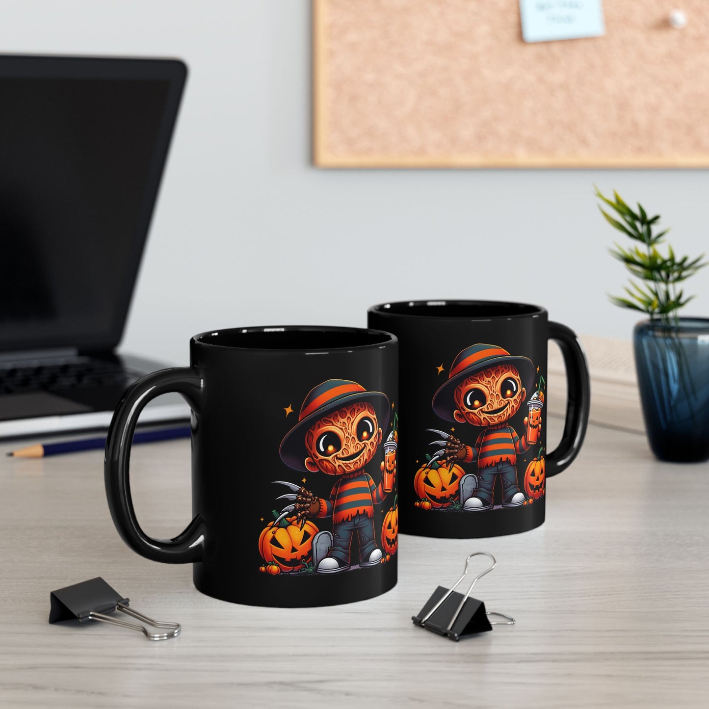 Little Freddy Halloween Black Mug (11oz)