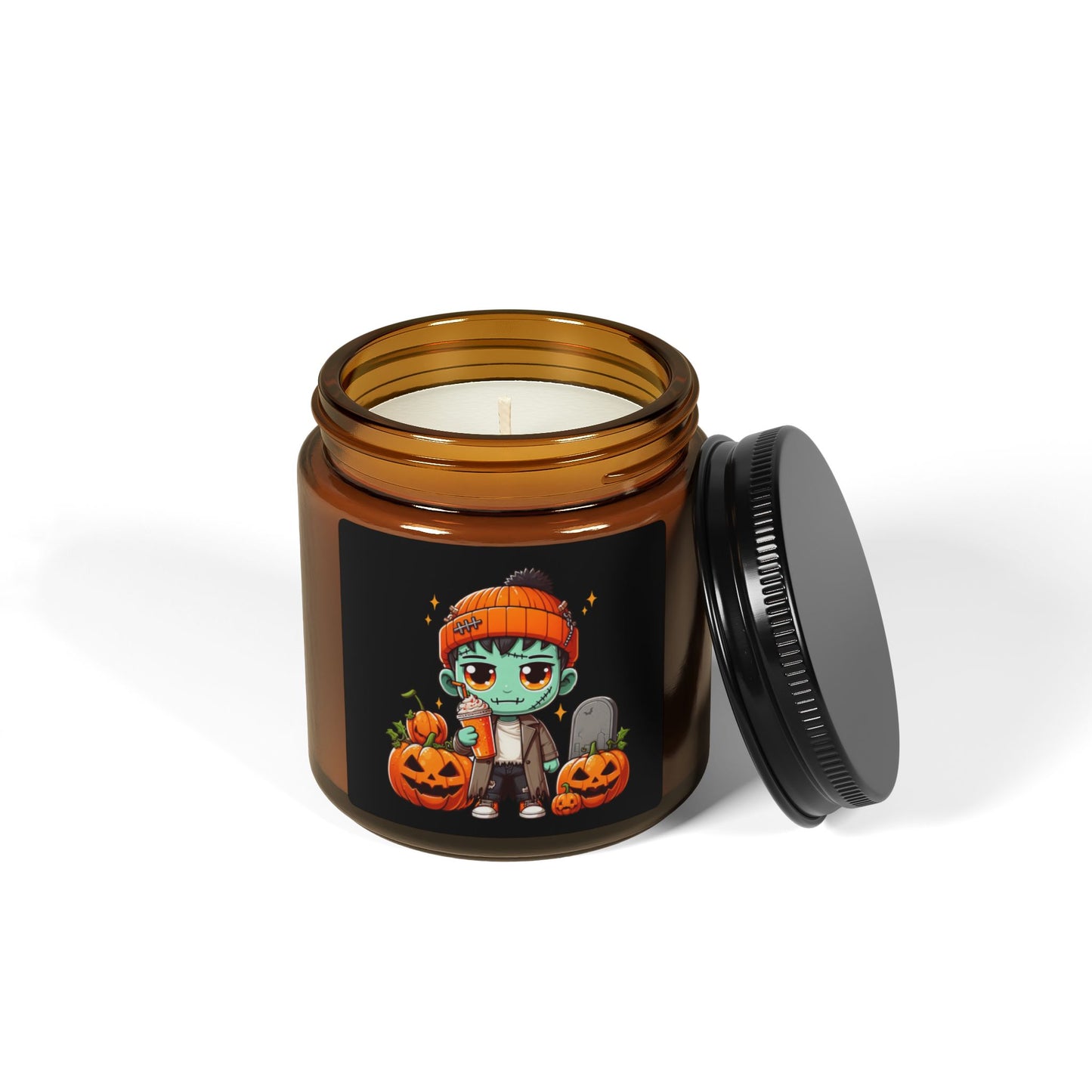 Frankenstein Scented Soy Candle (Multi-Size, Amber Jar)