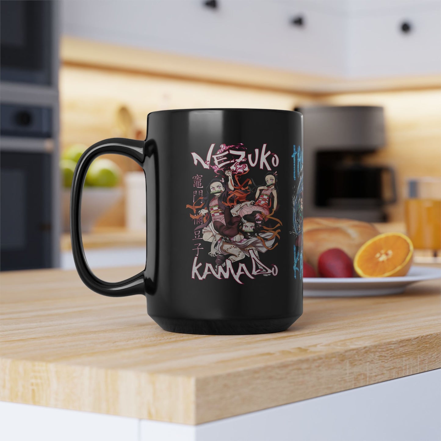 Demon Slayer Trio Black Ceramic Mug – Perfect for Coffee, Tea, and Hot Chocolate Lovers