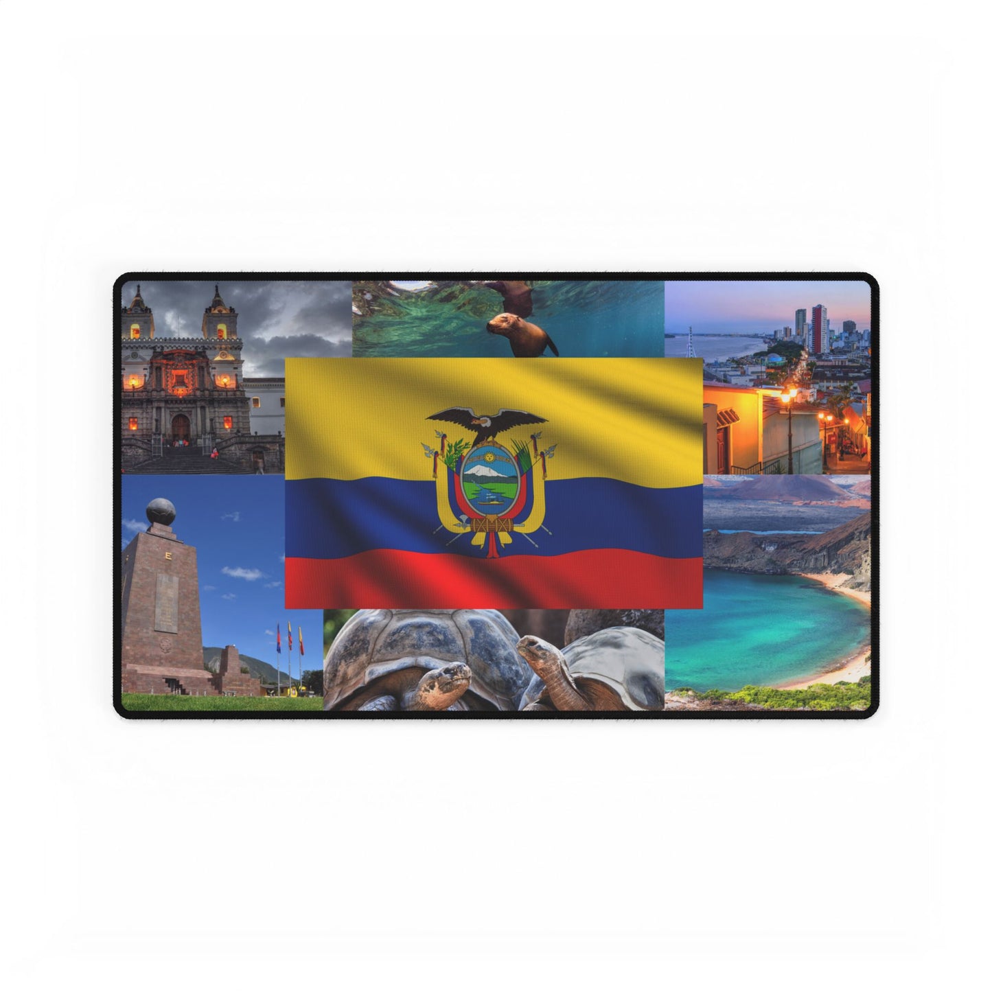 Ecuador Flag & Attractions PC Mouse Pad: Celebrate Ecuador in Style