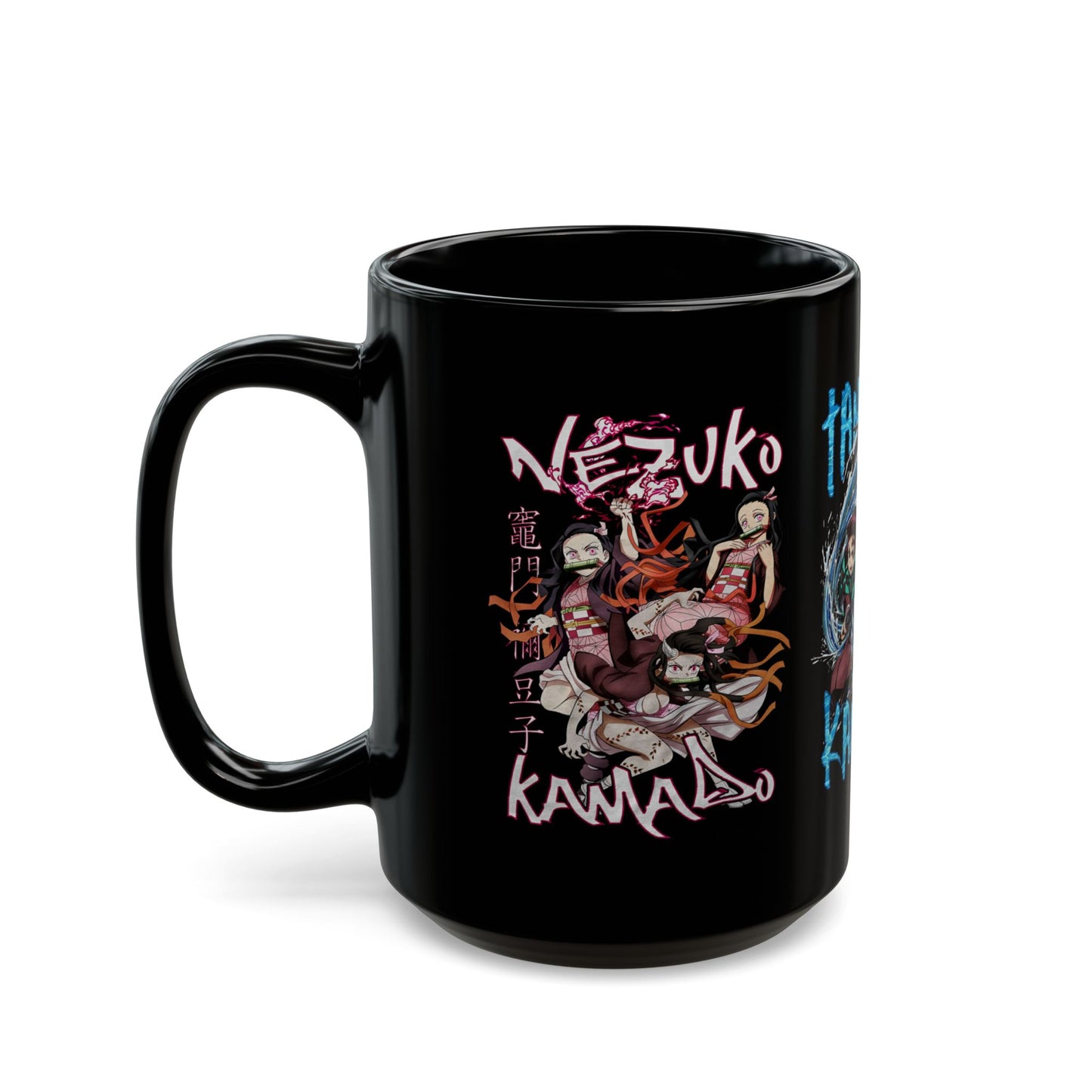 Demon Slayer Trio Black Ceramic Mug – Perfect for Coffee, Tea, and Hot Chocolate Lovers