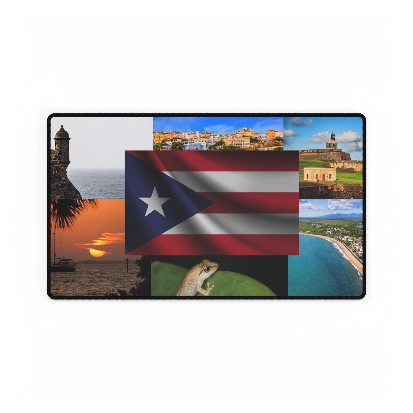 Puerto Rico Flag & Attractions PC Mouse Pad: Island Pride for Your Desk