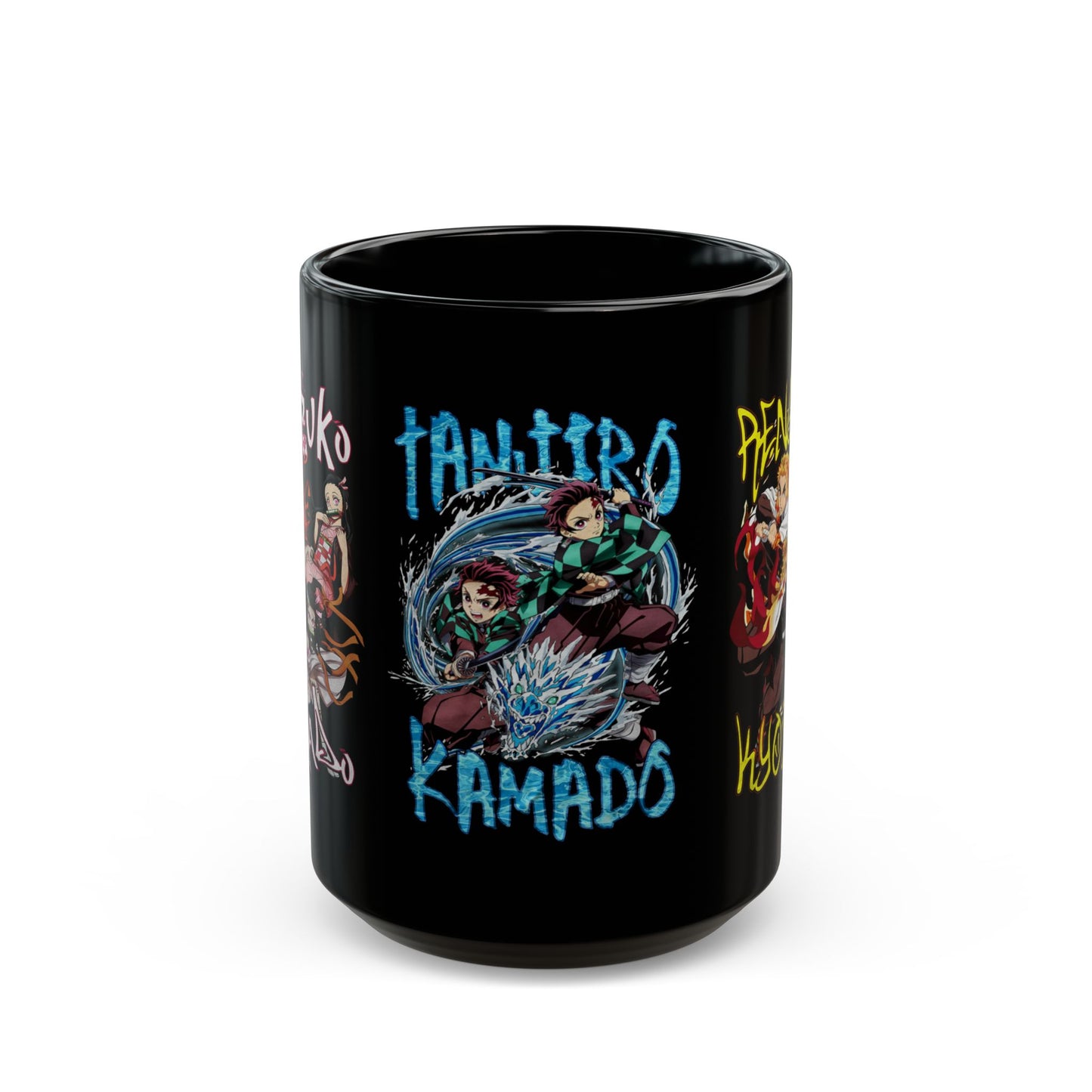 Demon Slayer Trio Black Ceramic Mug – Perfect for Coffee, Tea, and Hot Chocolate Lovers