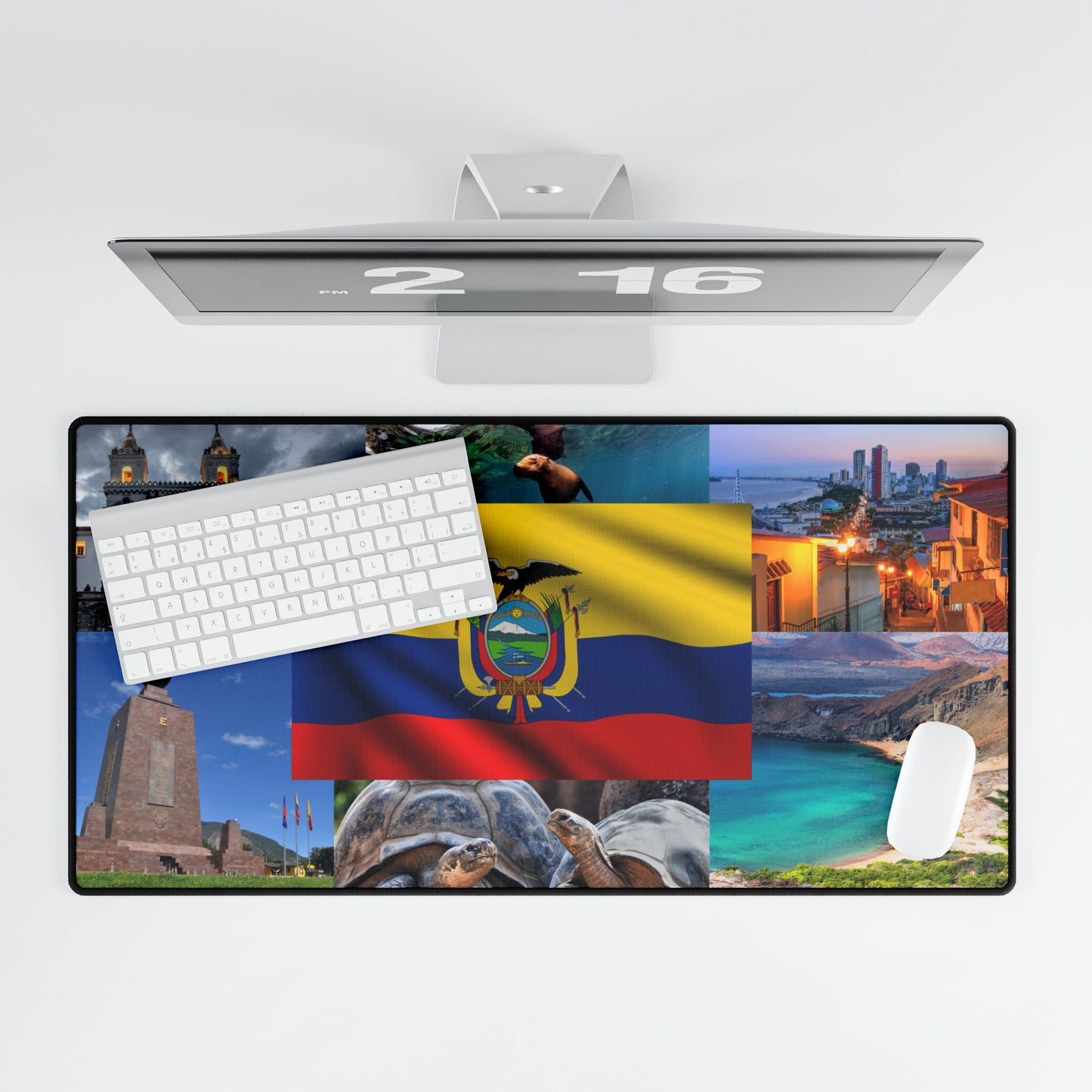 Ecuador Flag & Attractions PC Mouse Pad: Celebrate Ecuador in Style