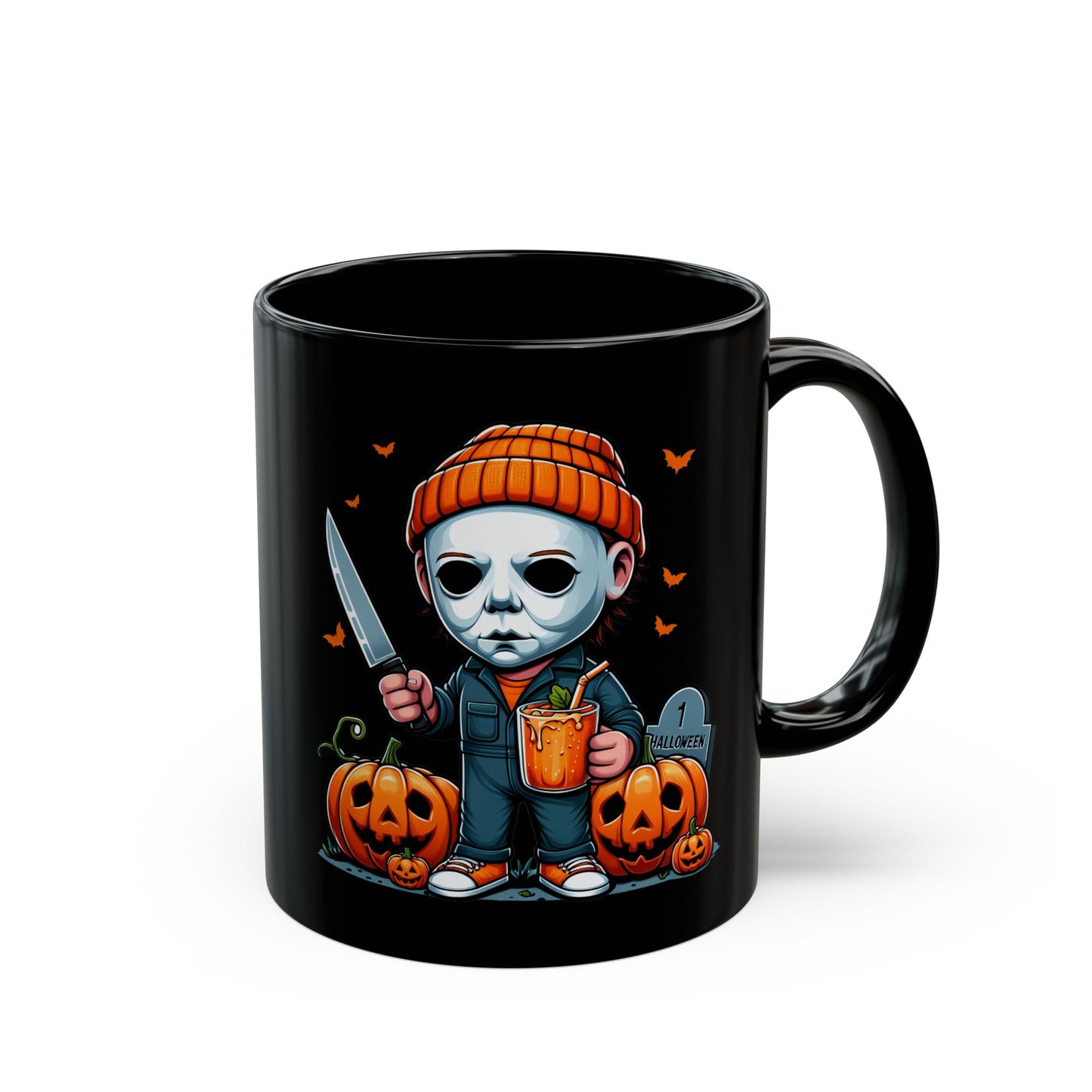 Little Michael Halloween Black Mug (11oz)