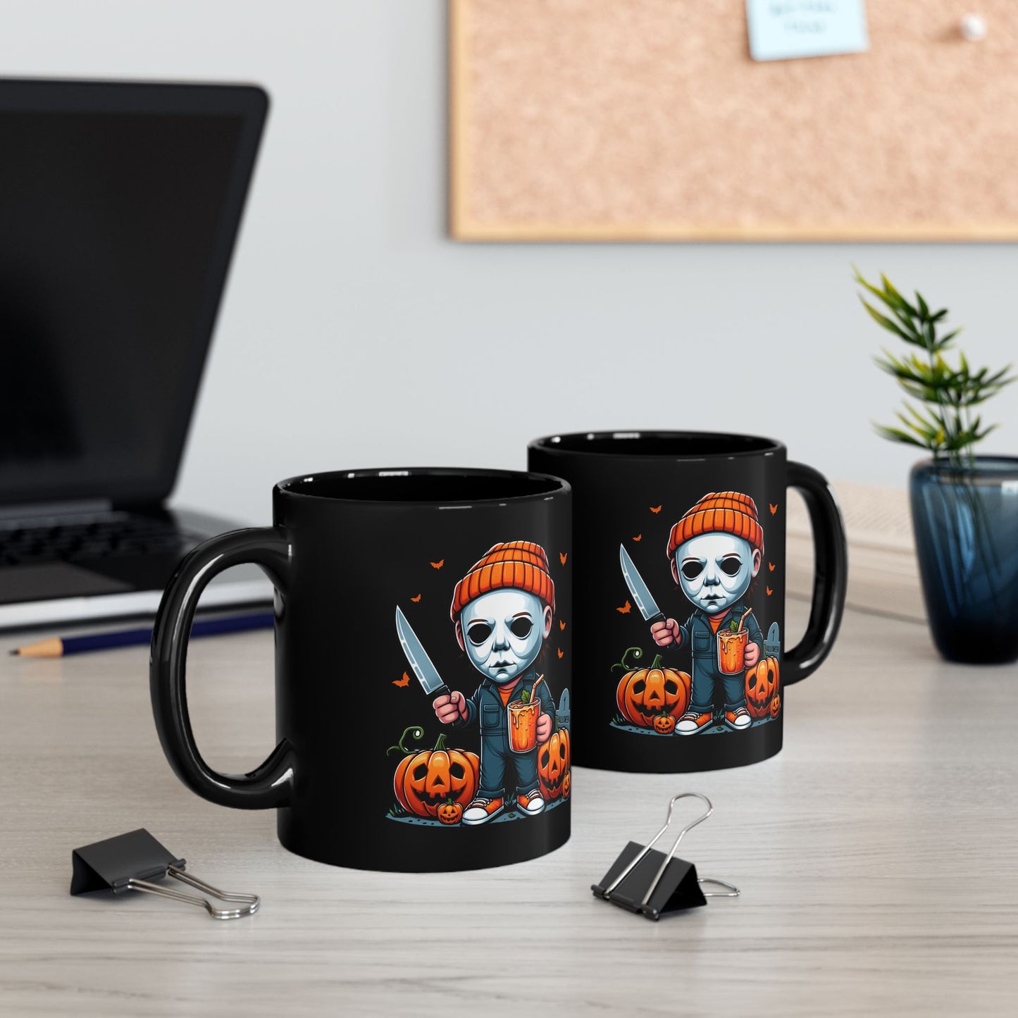 Little Michael Halloween Black Mug (11oz)