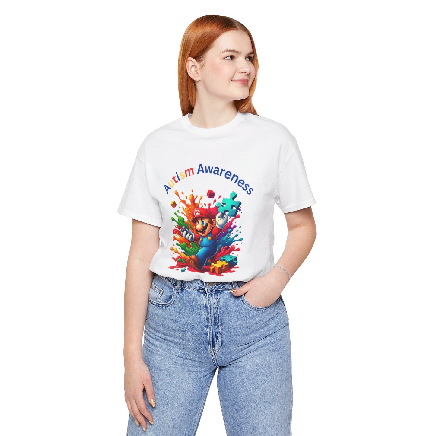 Mario Autism Awareness Unisex Jersey Short Sleeve Tee