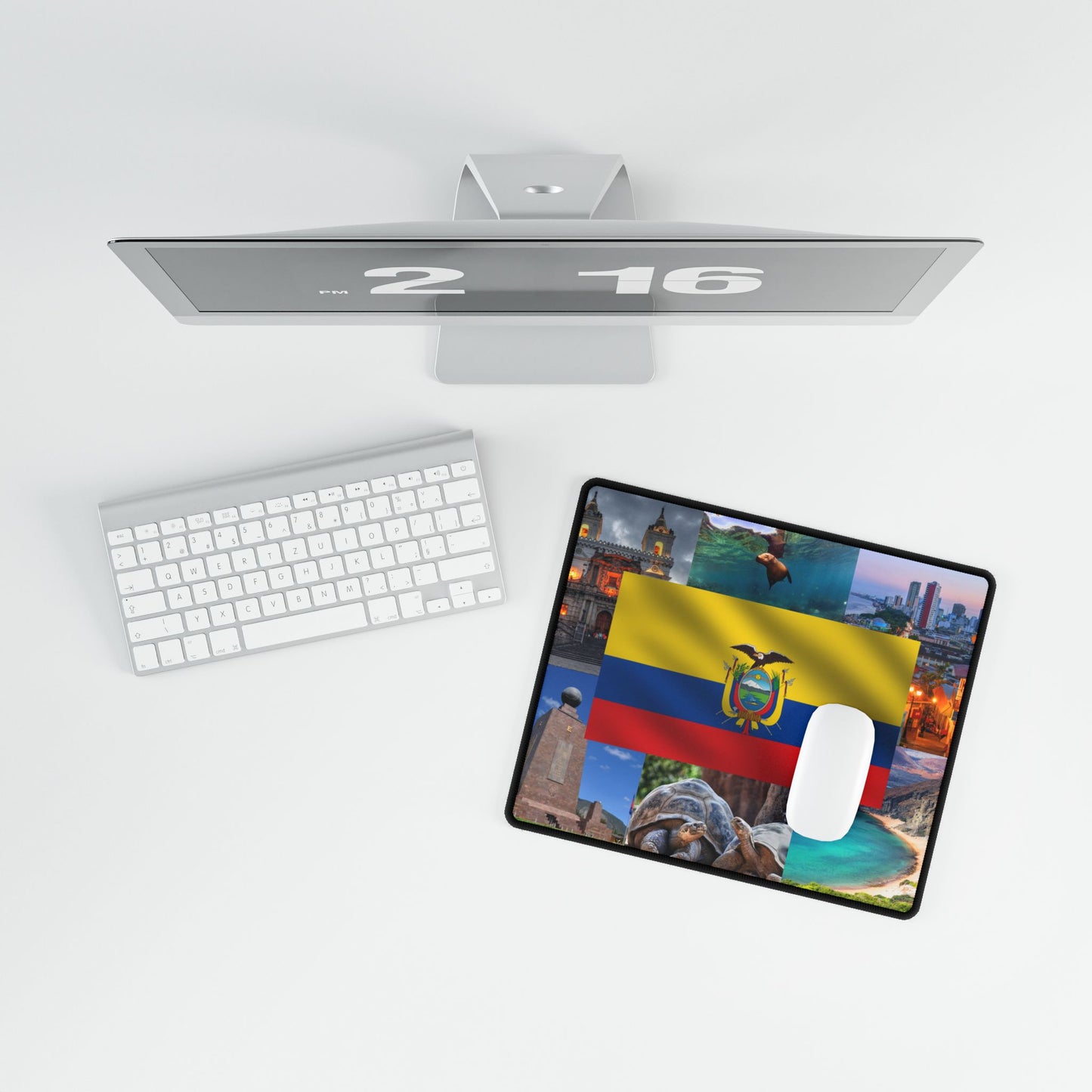 Ecuador Flag & Attractions PC Mouse Pad: Celebrate Ecuador in Style