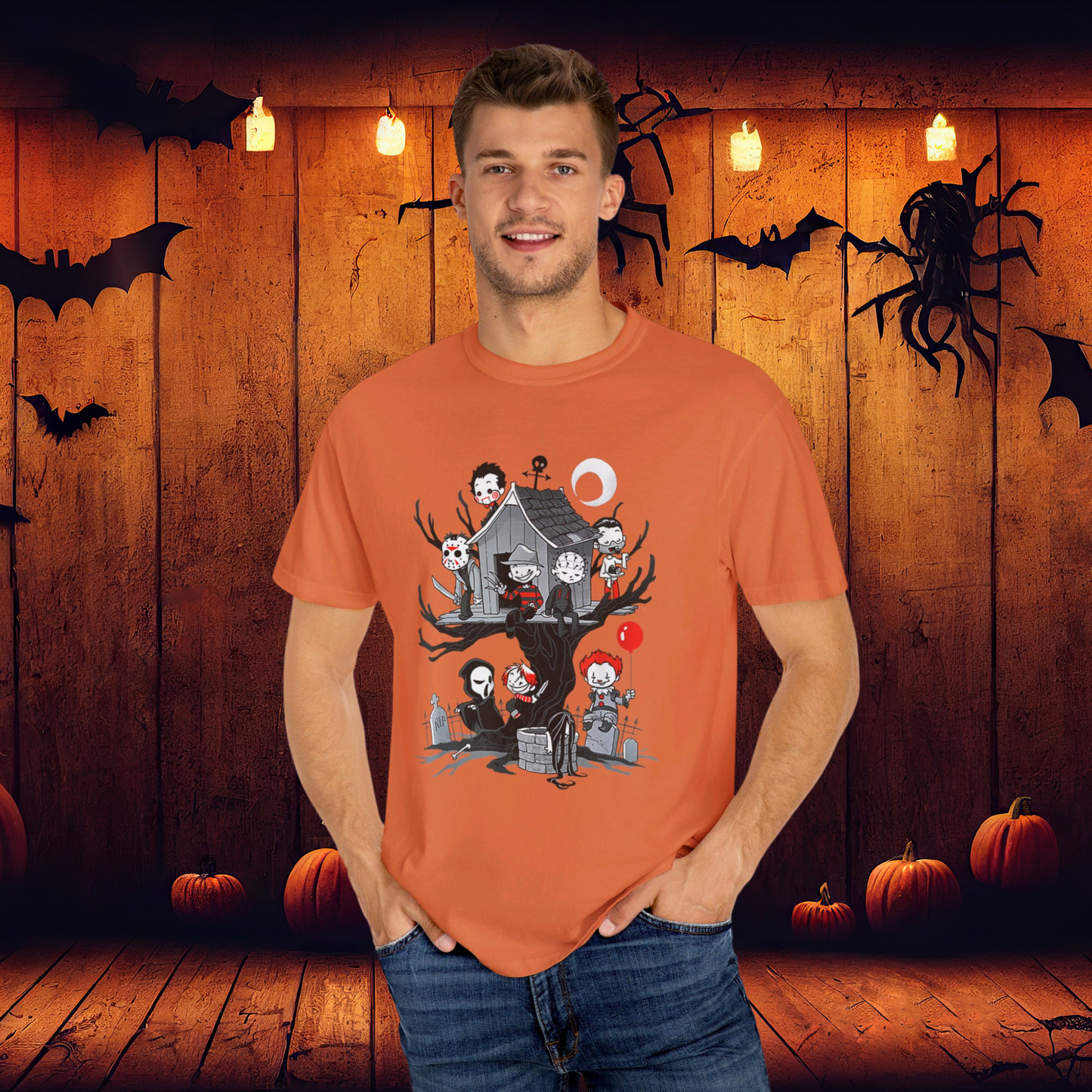 Horror Villains Treehouse Shirt: Fun and Spooky Halloween Style