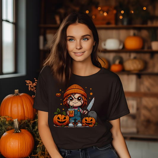 Little Chucky Halloween Shirt: Creepy-Cute Horror Style with a Fun Twist